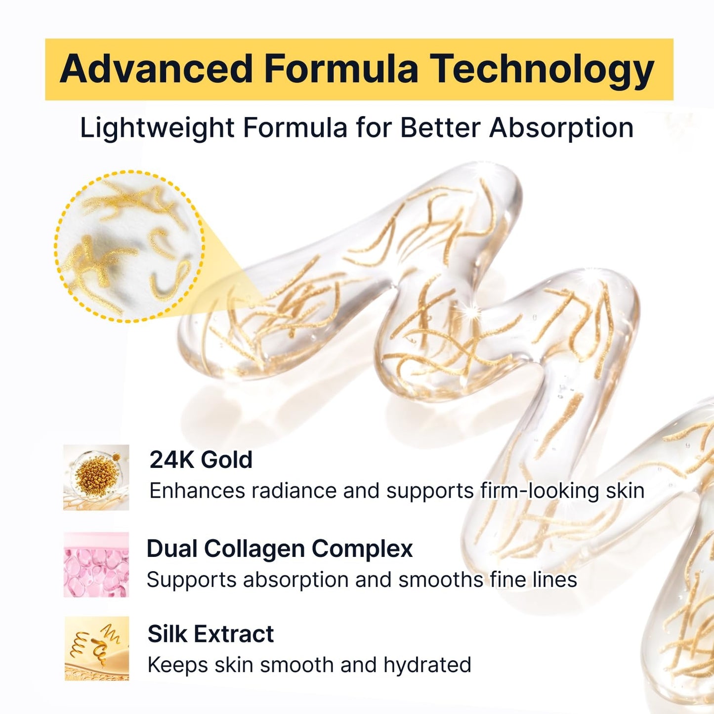 SUNGBOON EDITOR Glow Intensive Deep Collagen Silk Peptide EGF Ampoule, Copper Peptides Serum for Face with Multi Peptides, Hydrating Korean Skincare Facial Serum for Smooth-Looking Skin, 1.35 fl oz  2-Pack